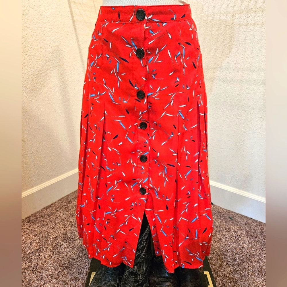 BANANA REPUBLIC Pleated Floral Midi Skirt - 8